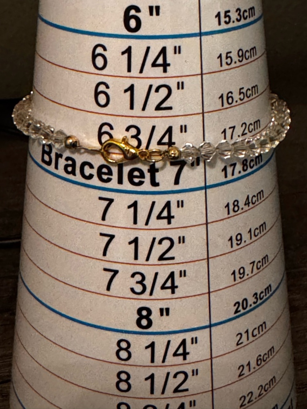 Crystal Bead Bracelet with Gold Clasp and 14K accents - Clear